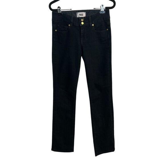 Paige Hidden Hills Straight Jeans Anthropologie Dark Blue Wash Denim Size 26 - Picture 4 of 13